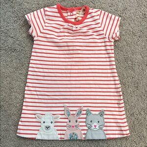 Mini Boden Red and White Striped Kids Dress